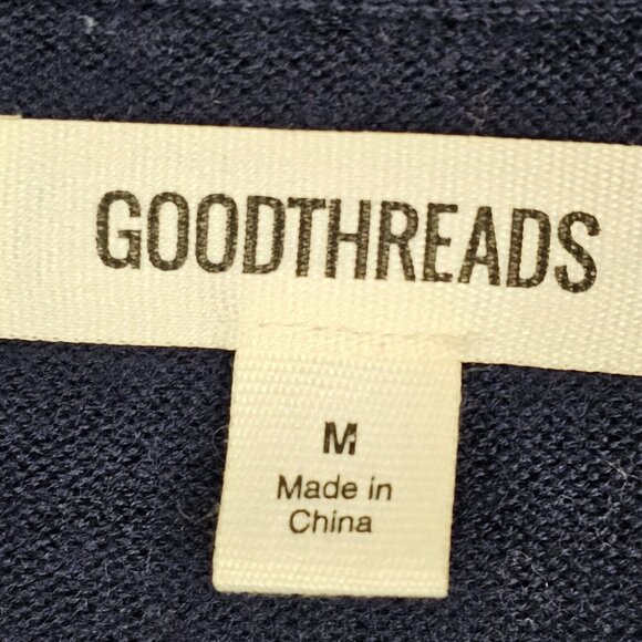 Grandpacore Dad M Normcore Knit Chevron Navy Gray Wool Blend Sweater Work Office - Picture 12 of 16